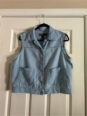Vintage Jones Jeans Linen Button-Front Vest Large